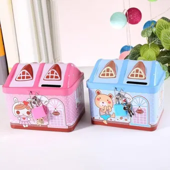 Children Cartoon Saving Small Coin Bank